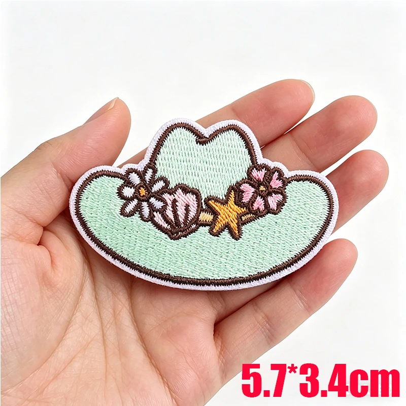 Parche bordado termoadhesivo coco tropical con flor para ropa - imagen 4