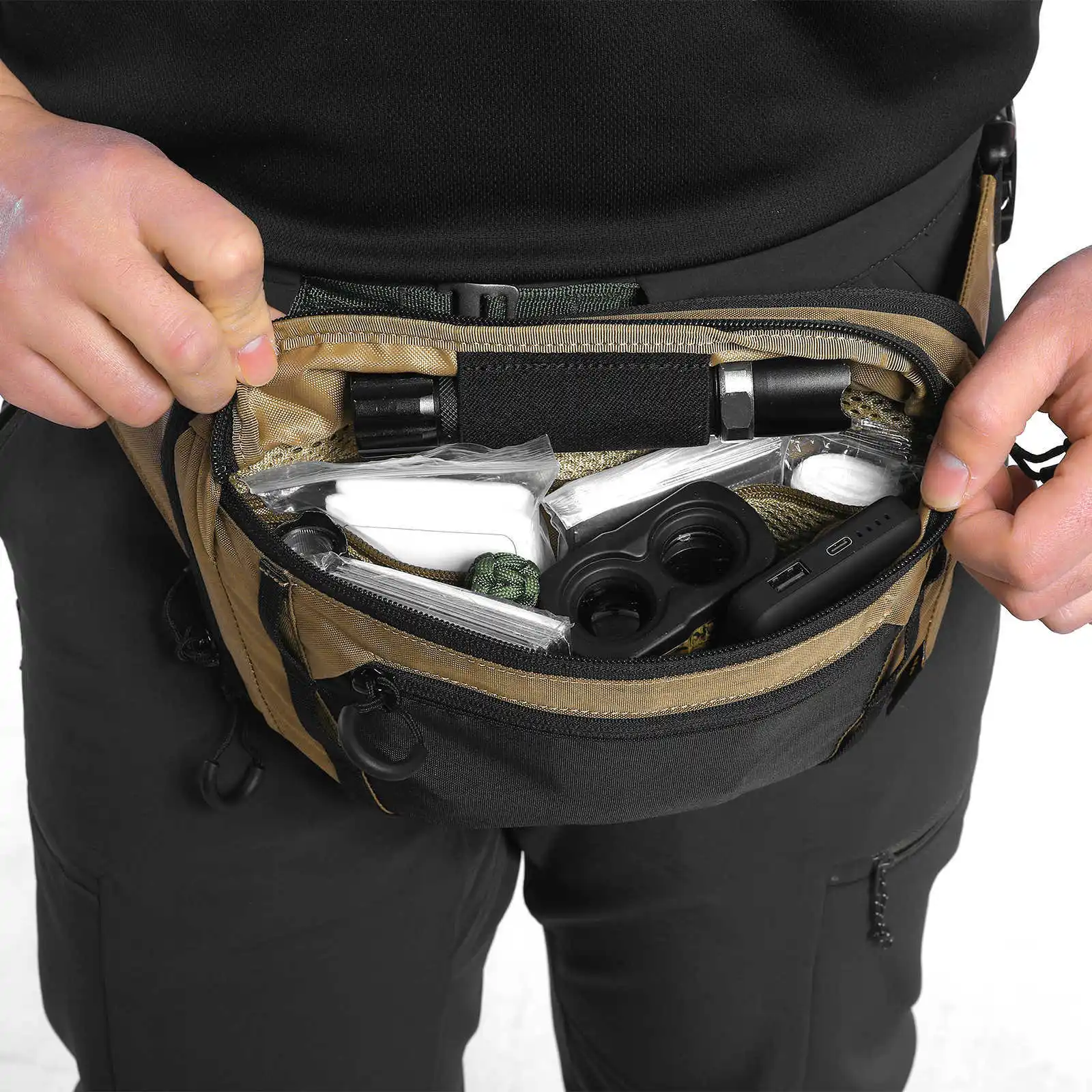 Riñonera táctica EDC YKK para exteriores con cremallera rápida - imagen 5