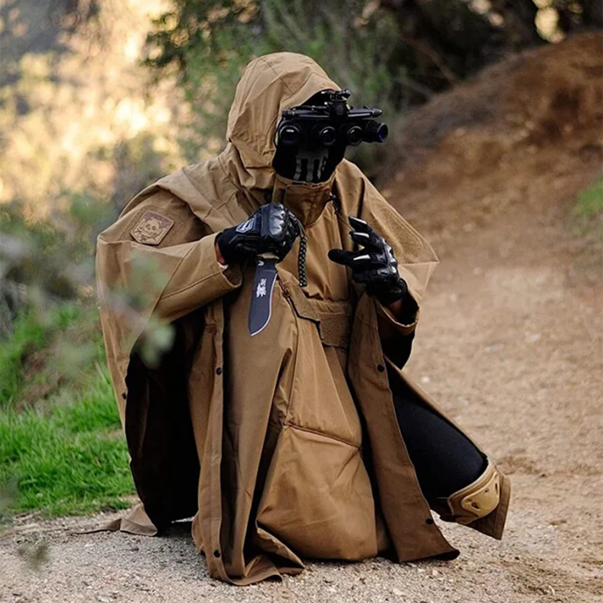 Poncho táctico impermeable para lluvia camping trekking - imagen 5