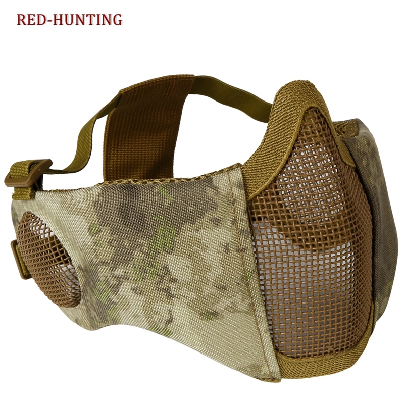 Máscara táctica airsoft media cara acero carbono plegable ligera - imagen 4