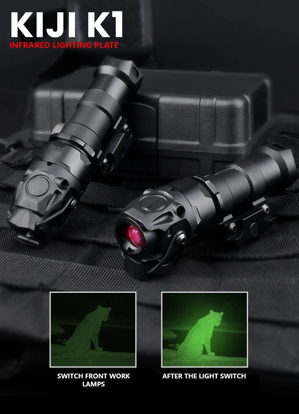 Linterna táctica Wadsn KIJI K1 vista lateral con montaje Mlok