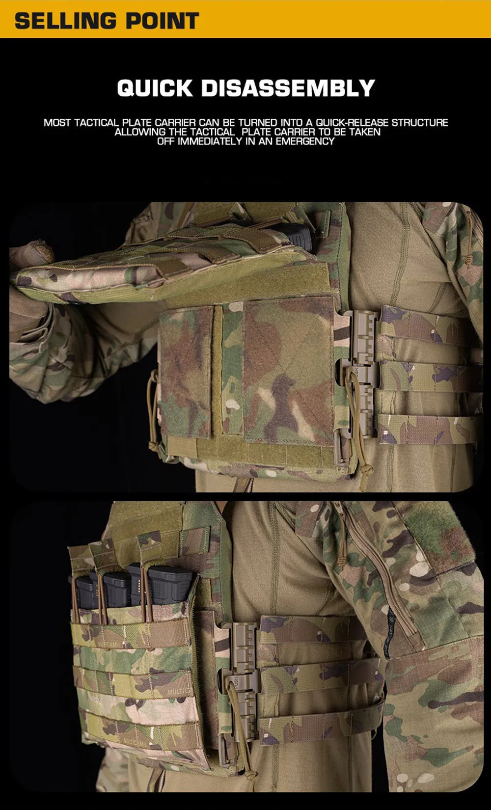 Cinturón MOLLE para configuración con portaplacas