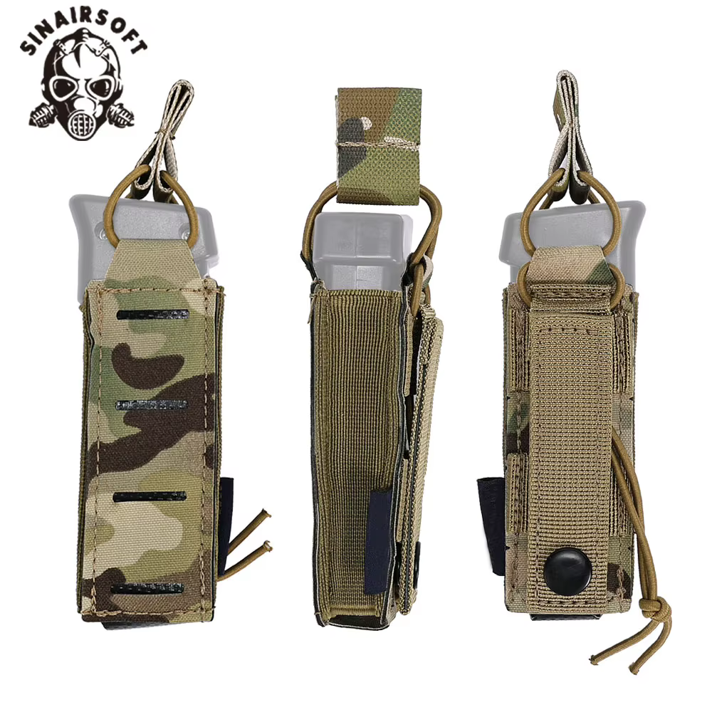 SINAIRSOFT Bolsa táctica MOLLE corte láser para cargador 9mm - imagen 4