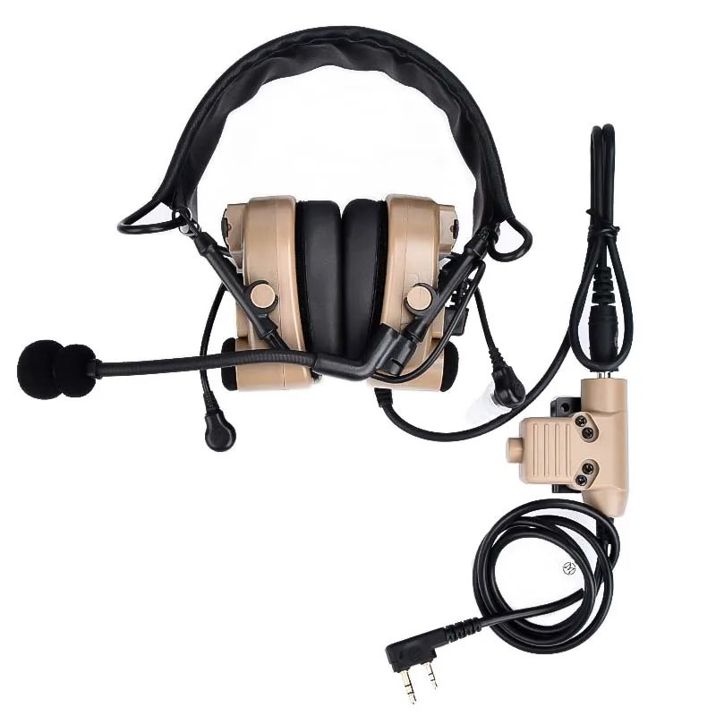 Auriculares tácticos WADSN con protección auditiva y cable C4U - imagen 2