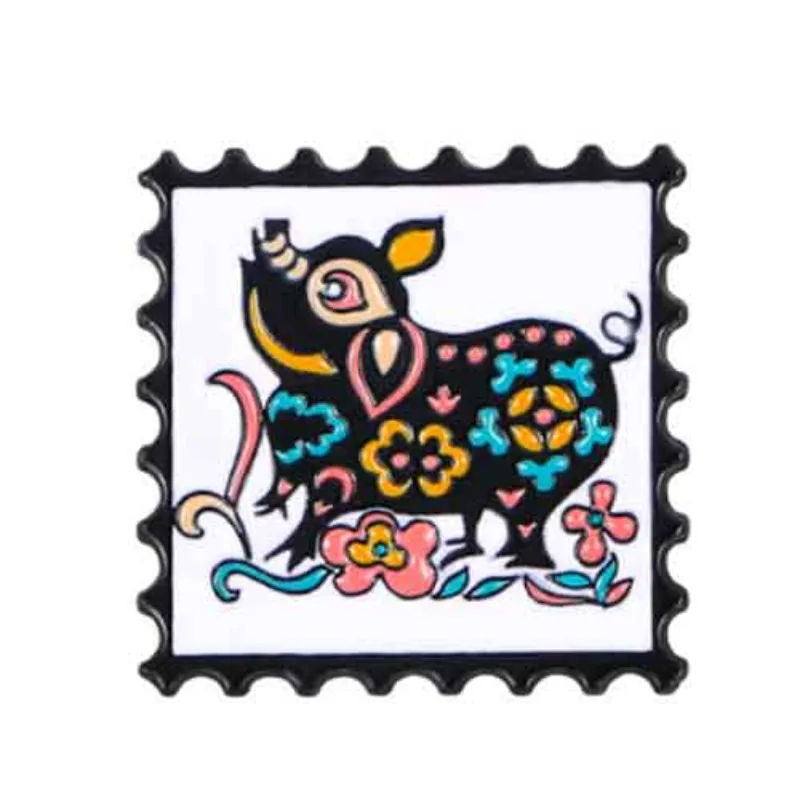 Pin esmalte Zodíaco Chino Dragón Tigre - Insignia solapa animales