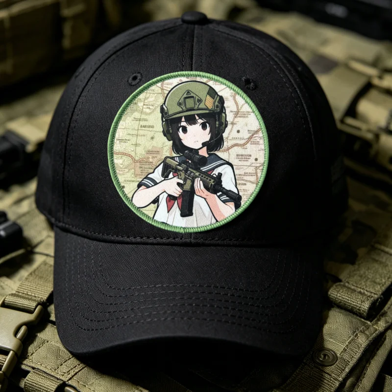 Parche táctico con chica estilo anime y velcro para chaqueta - imagen 2