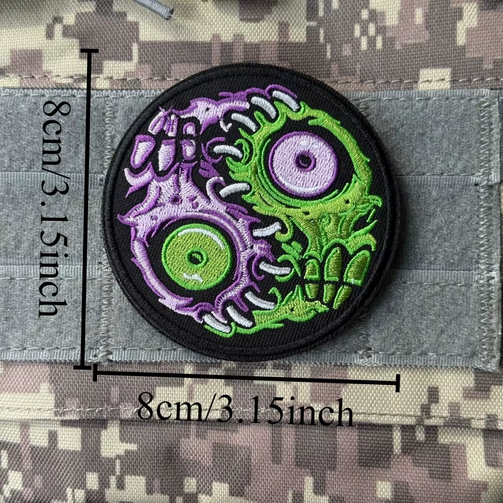 Detalle del parche con diseño contrastado
