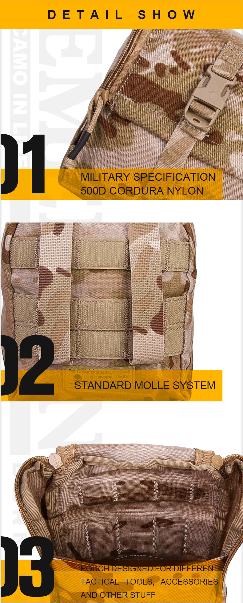 Detalle del sistema MOLLE en la riñonera