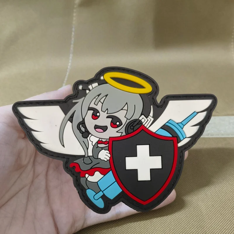 Parche táctico PVC ángel médico anime – Moral gancho y bucle MOLLE - imagen 3