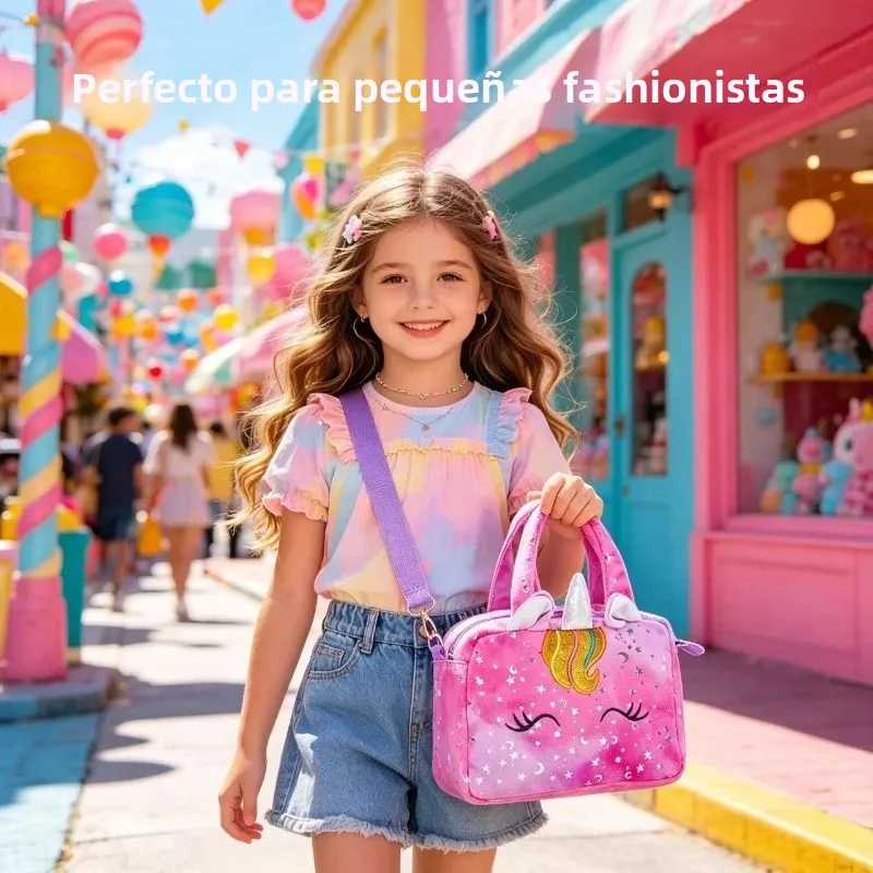 Bolso bandolera felpa unicornio tie-dye – Para niñas - imagen 4