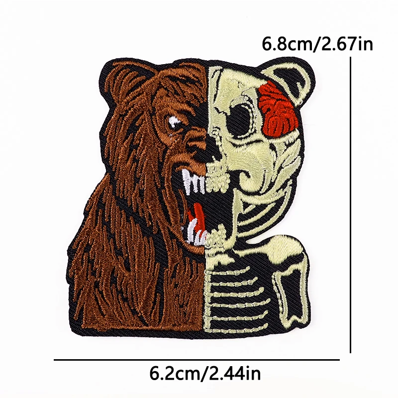 Parche termoadhesivo calavera punk – bordado fusible para coser - imagen 4