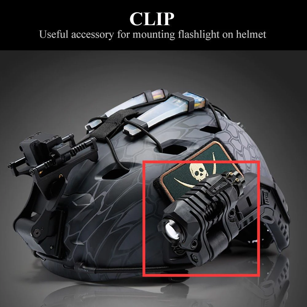 Soporte linterna casco táctico – Montaje rápido rail Picatinny - imagen 2