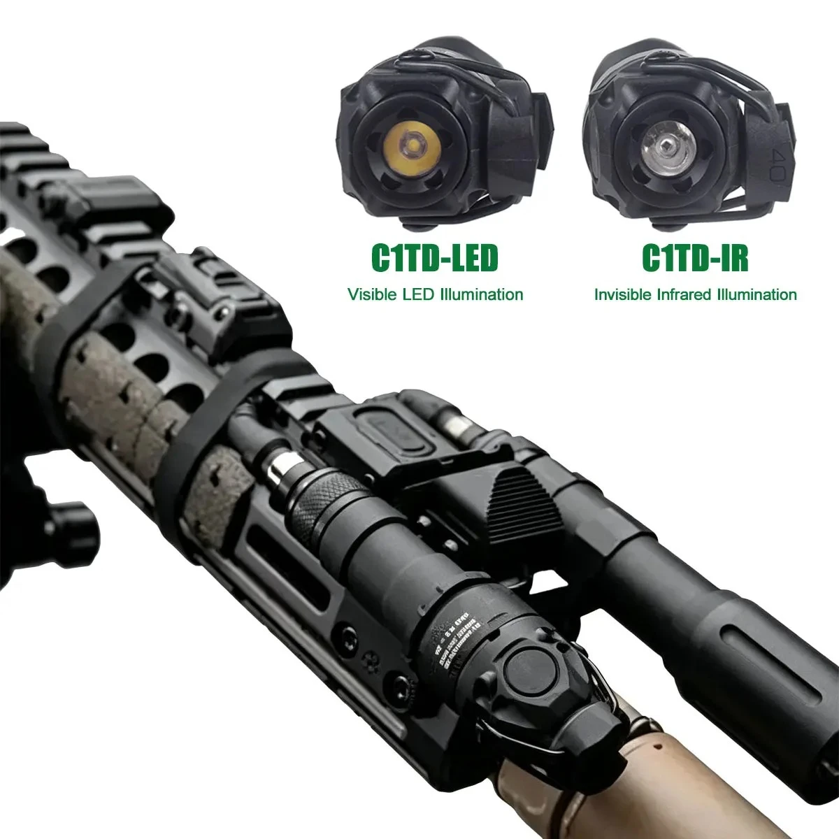 KIJI K1-3 Linterna táctica LED IR 850 nm para casco Picatinny - imagen 5