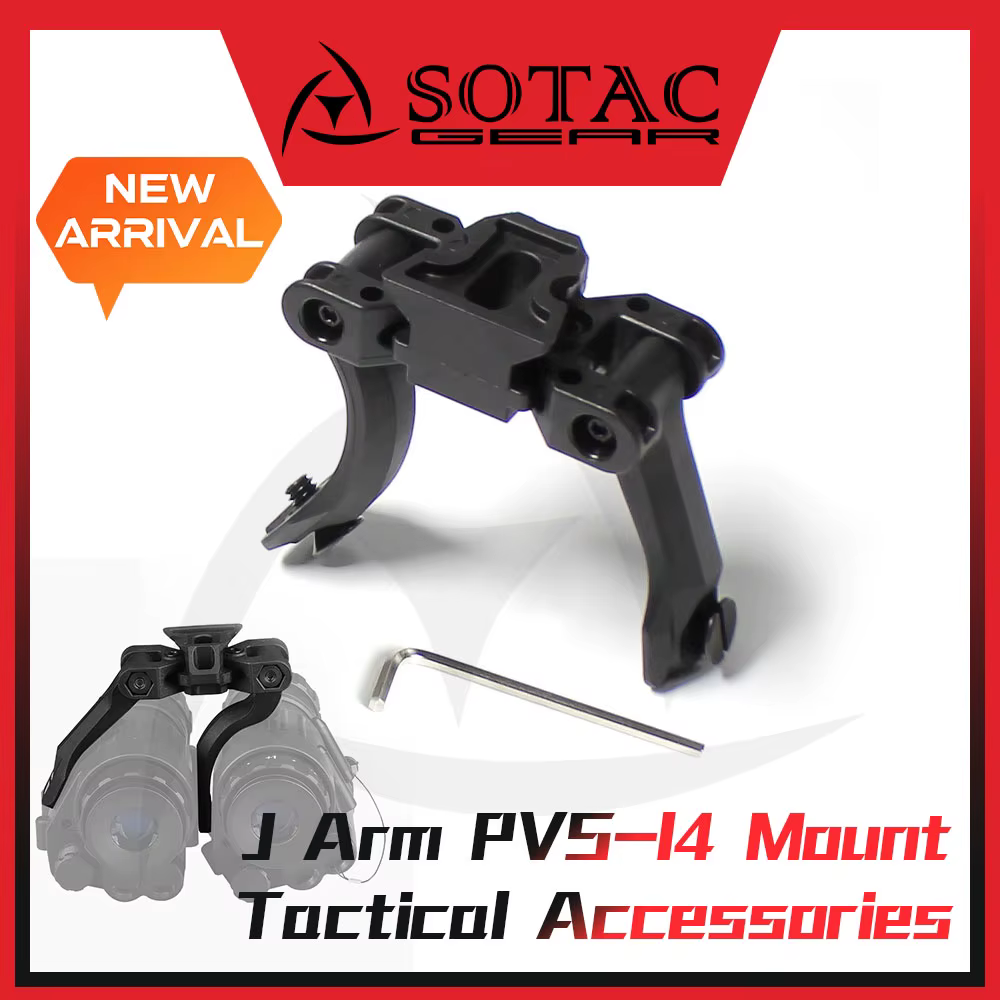 Soporte táctico de casco NVG con brazo en J doble para PVS15/PVS18