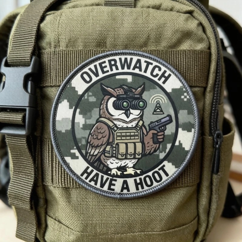 Parche táctico búho con velcro – distintivo militar para mochila - imagen 4