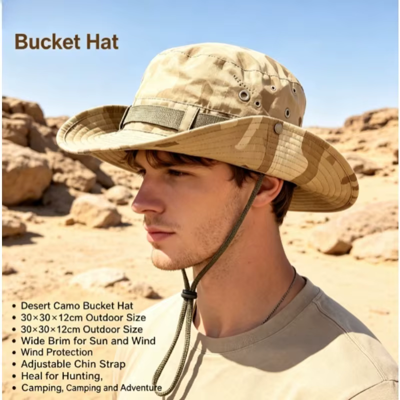 Sombrero boonie ripstop con ala ancha, UV y transpiración para outdoor - imagen 3
