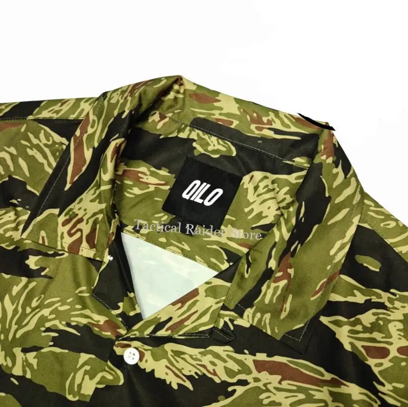 Detalle de diseño hawaiano y caída ligera