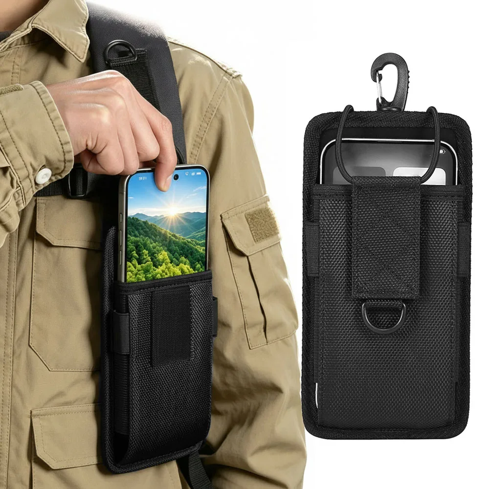Bolsa táctica para teléfono con correa hombro, riñonera y funda - imagen 2