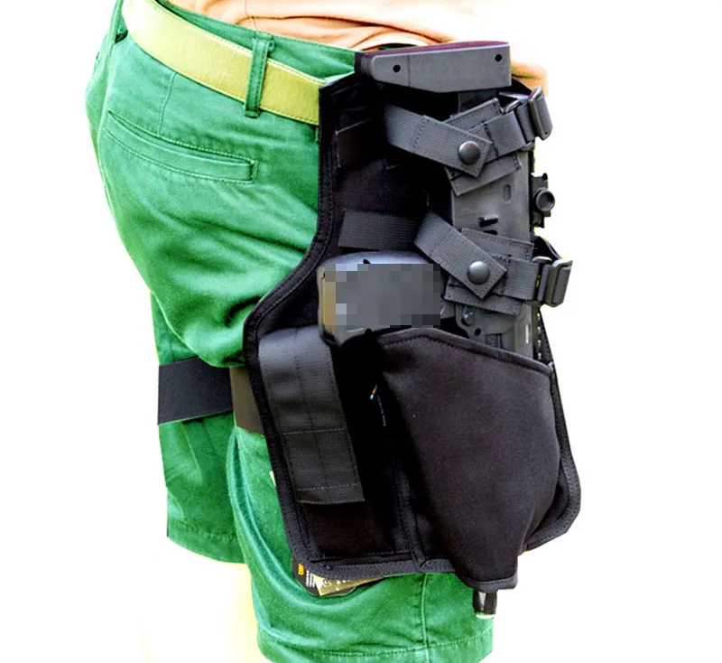 Funda táctica MP7 para pierna modular con porta cargador recambio