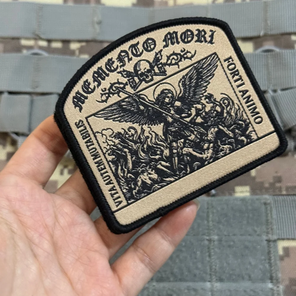 Parche táctico Arcángel Miguel impreso contra demonio, gancho y bucle - imagen 5