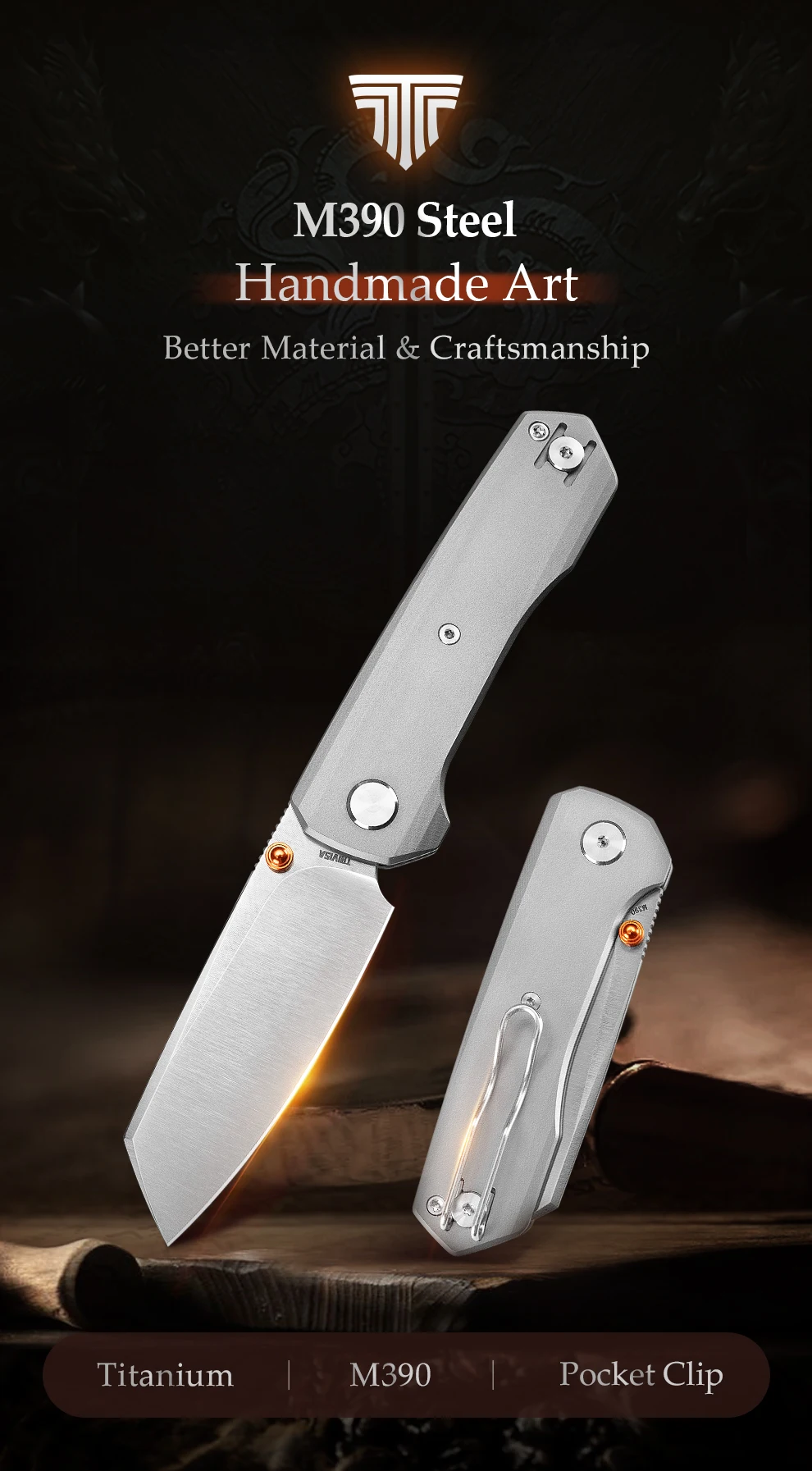 Cuchillo plegable TRIVISA Scarab con diseño compacto