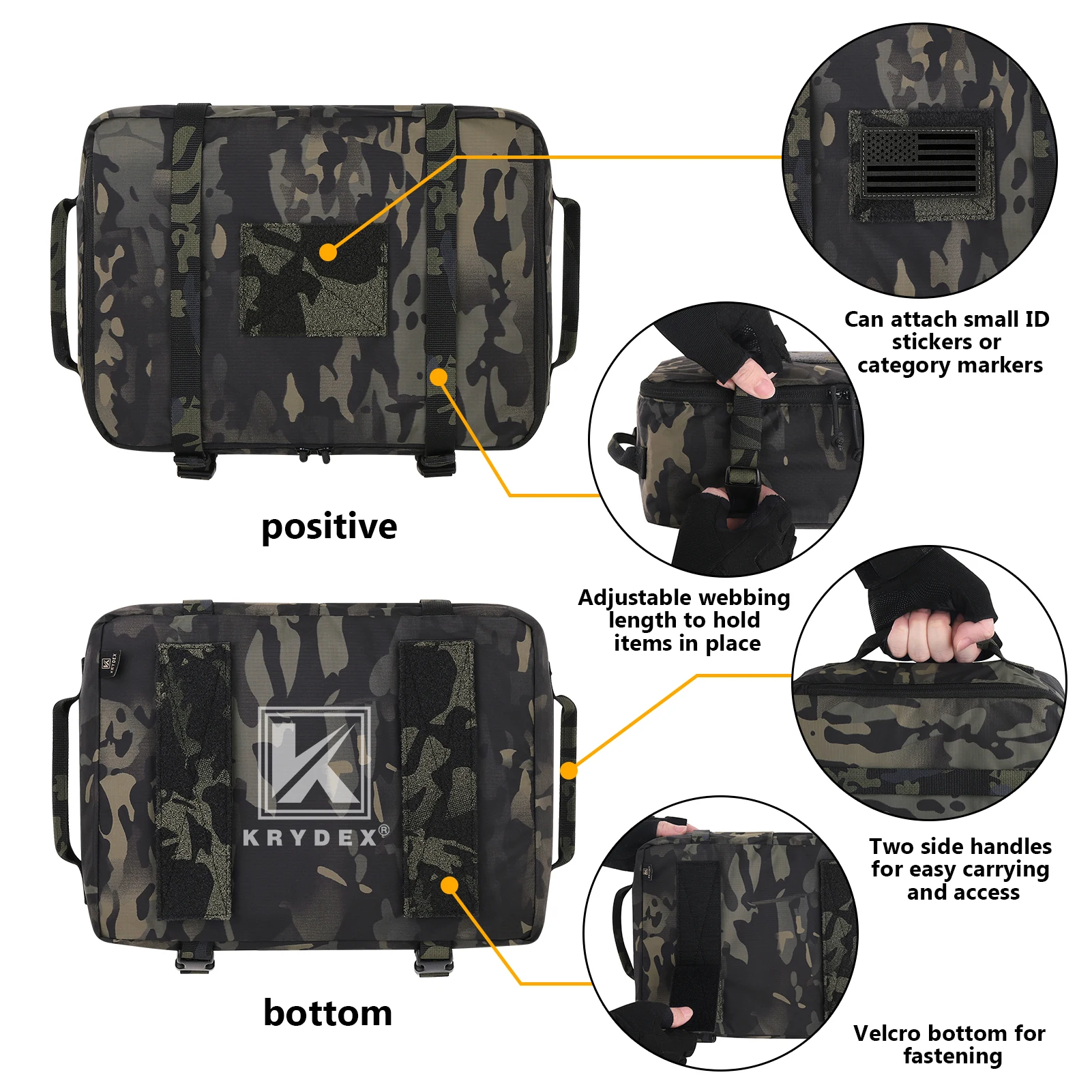 KRYDEX Bolsa táctica de viaje nailon 70D impermeable cremallera YKK - imagen 5