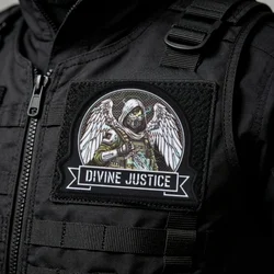 Divine Justice Parche adhesivo bordado – Ropa táctica y mochila