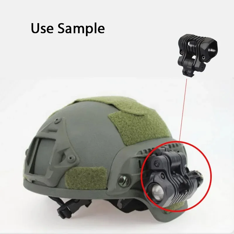 Montura táctica para linterna de casco con giro ajustable - imagen 3