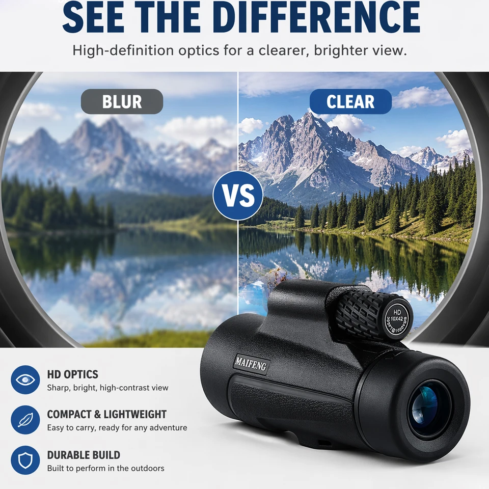 Monocular HD compacto con prisma BAK4 para senderismo - imagen 3