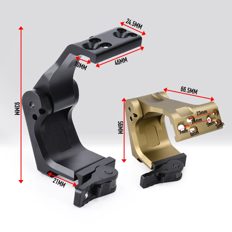 Montura táctica rápida WADSN de metal para mira punto rojo - imagen 5