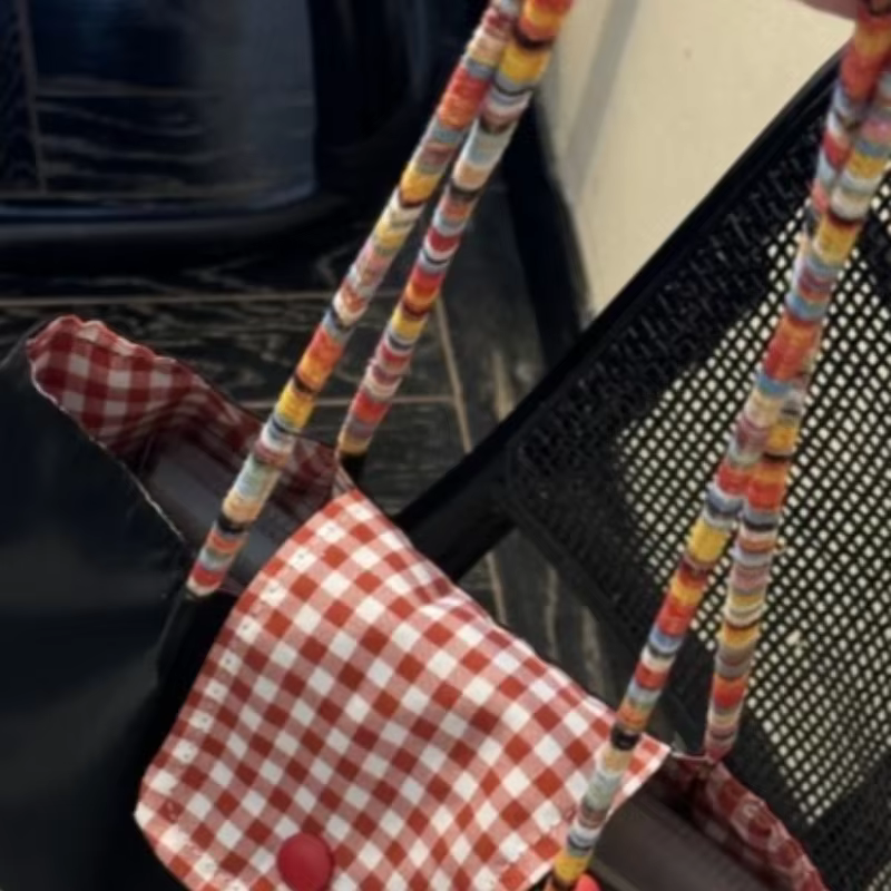 Bandolera táctica de lona cuadros retro gran capacidad para mujer - imagen 3