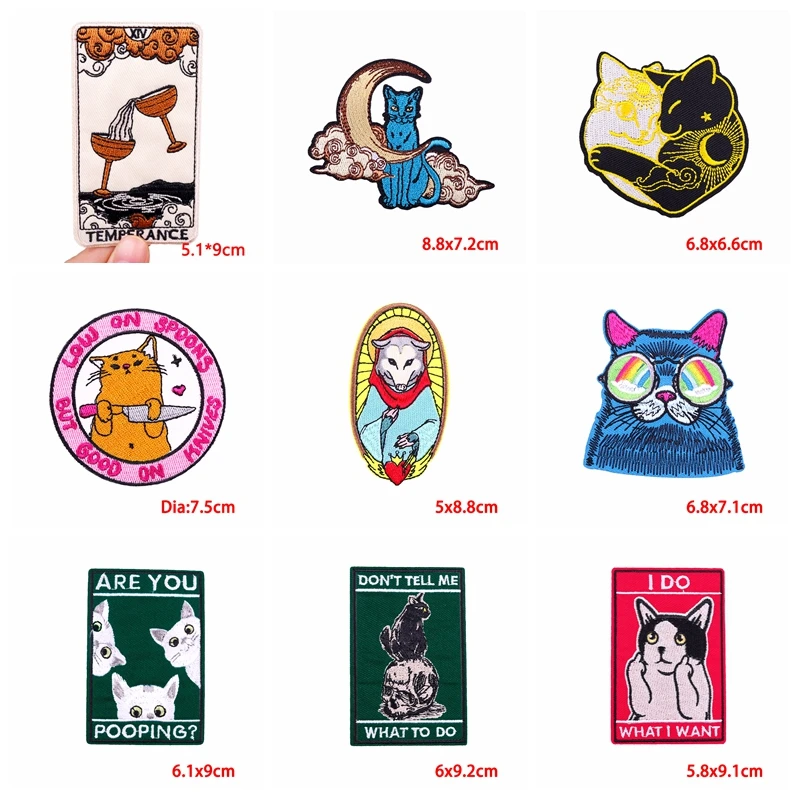 Parches termoadhesivos bordados de gatos, mariposas y astronautas - imagen 2