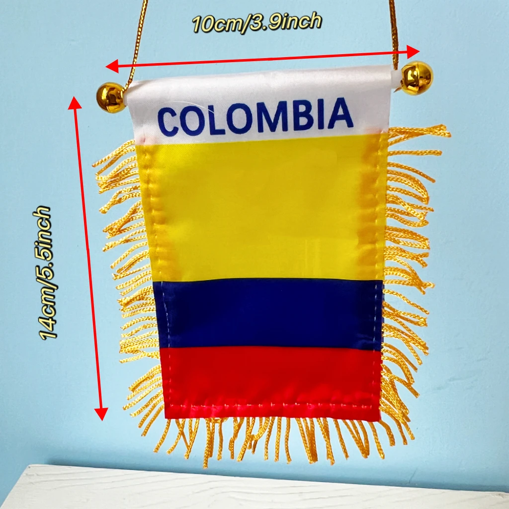 Mini bandera de coche Colombia poliéster para ventana - imagen 2