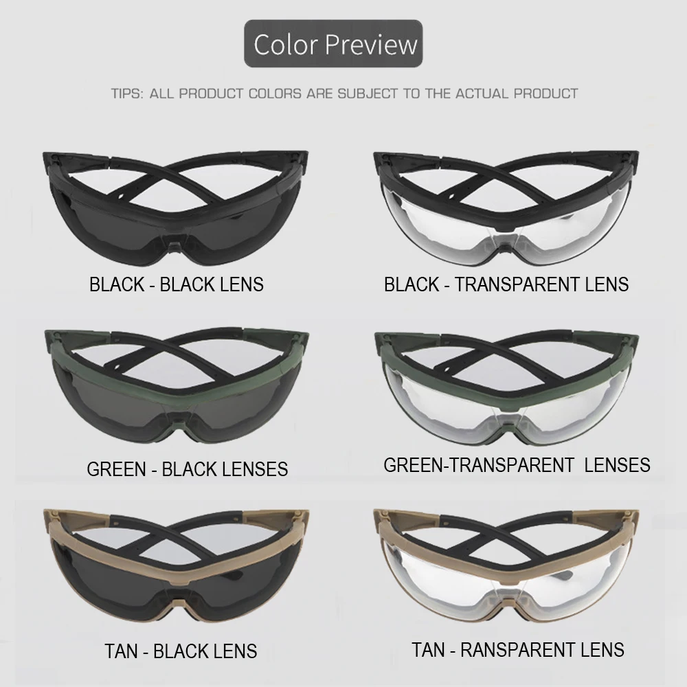 Detalle de lentes con enfoque outdoor y tactical