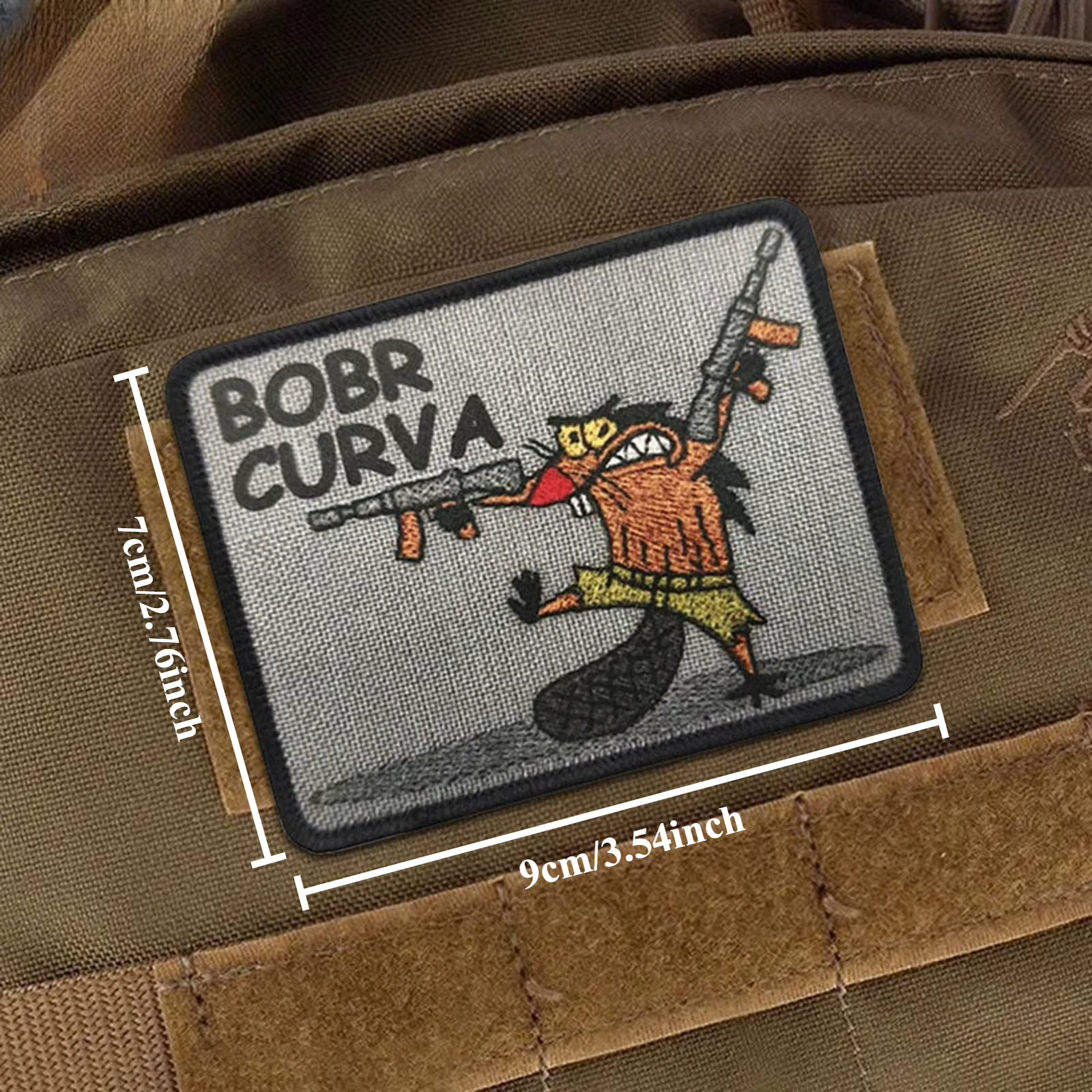 Parche táctico Bobr Curva – Morale con velcro para chaleco y mochila