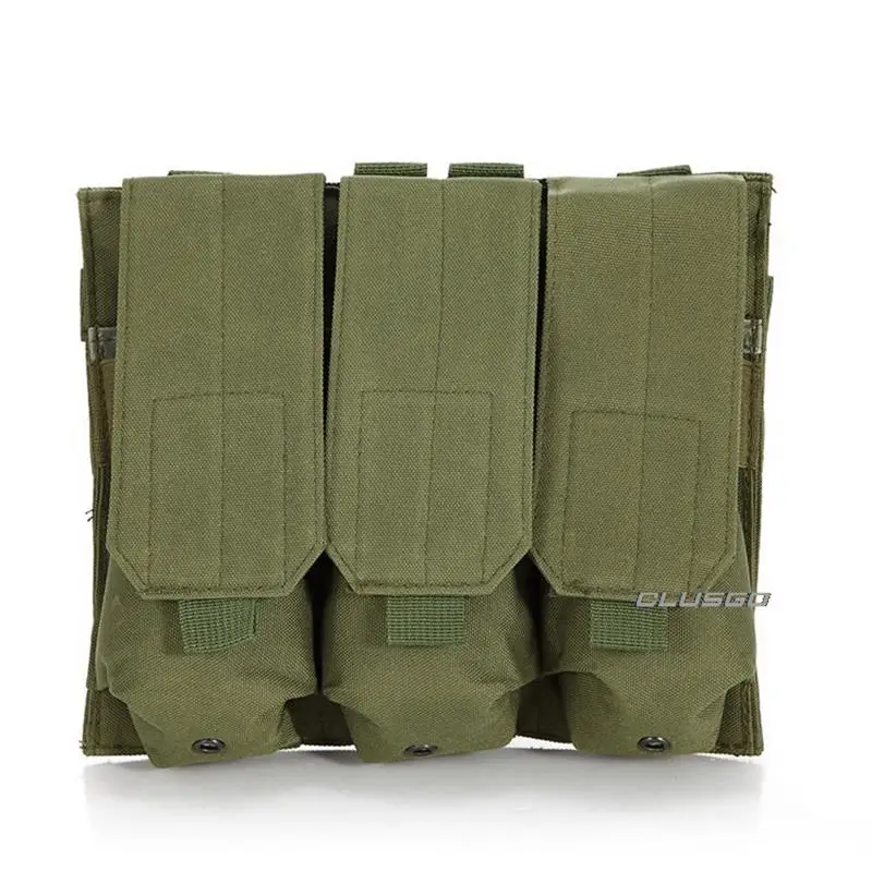 Bolsas tácticas MOLLE triple en configuración negra