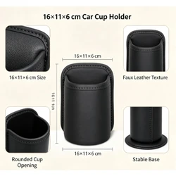 Organizador portavasos de cuero para coche y botellas