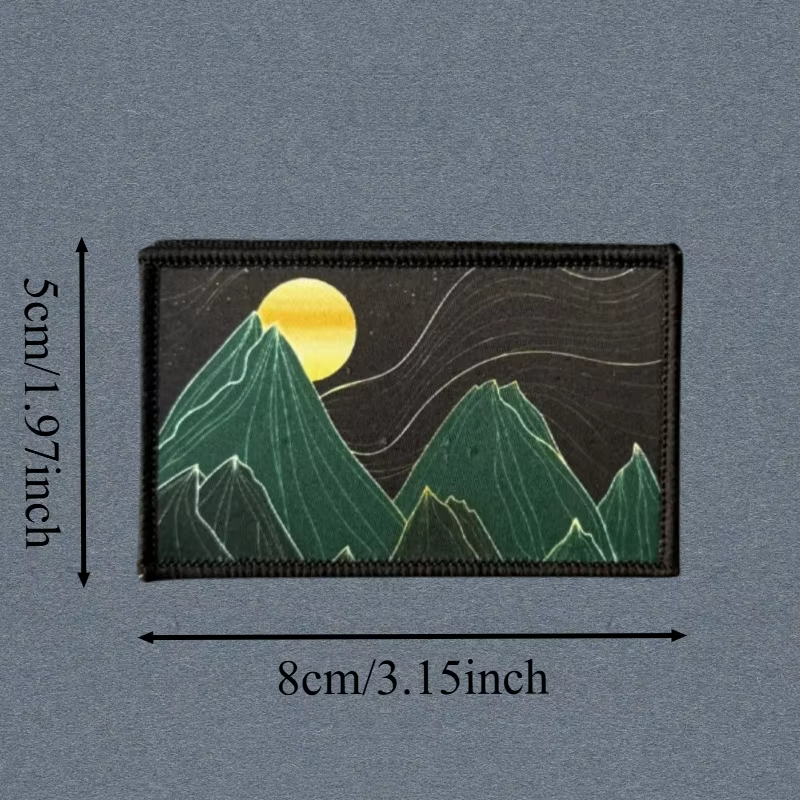Parche táctico paisaje montañoso con gancho y bucle para ropa - imagen 2
