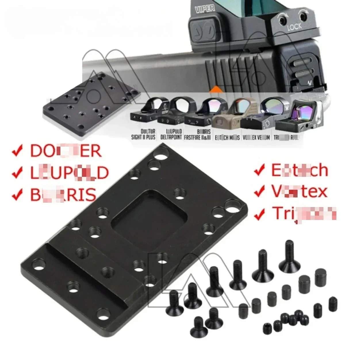 Adaptador Universal Tactical Rear Sight Scope Mount Plate Base Red Dot Scope Adapter For Glock 17 19 G17 Sleek Solid Steel Construction