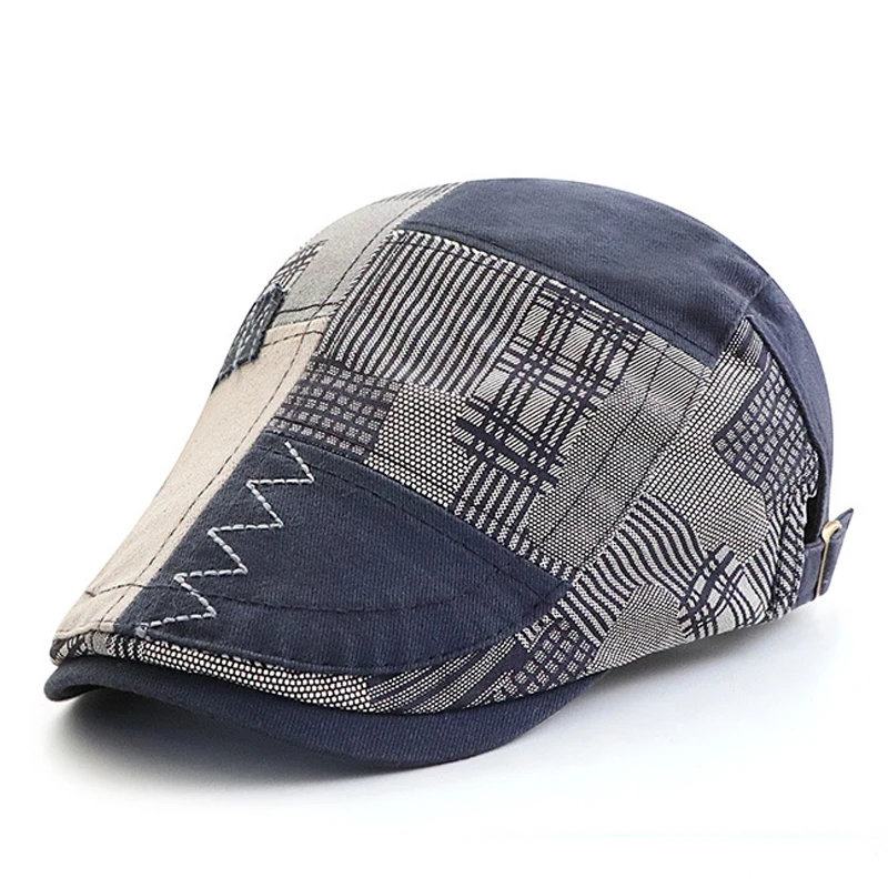 Gorra retro estilo Gatsby con visera y espiga a cuadros - imagen 5