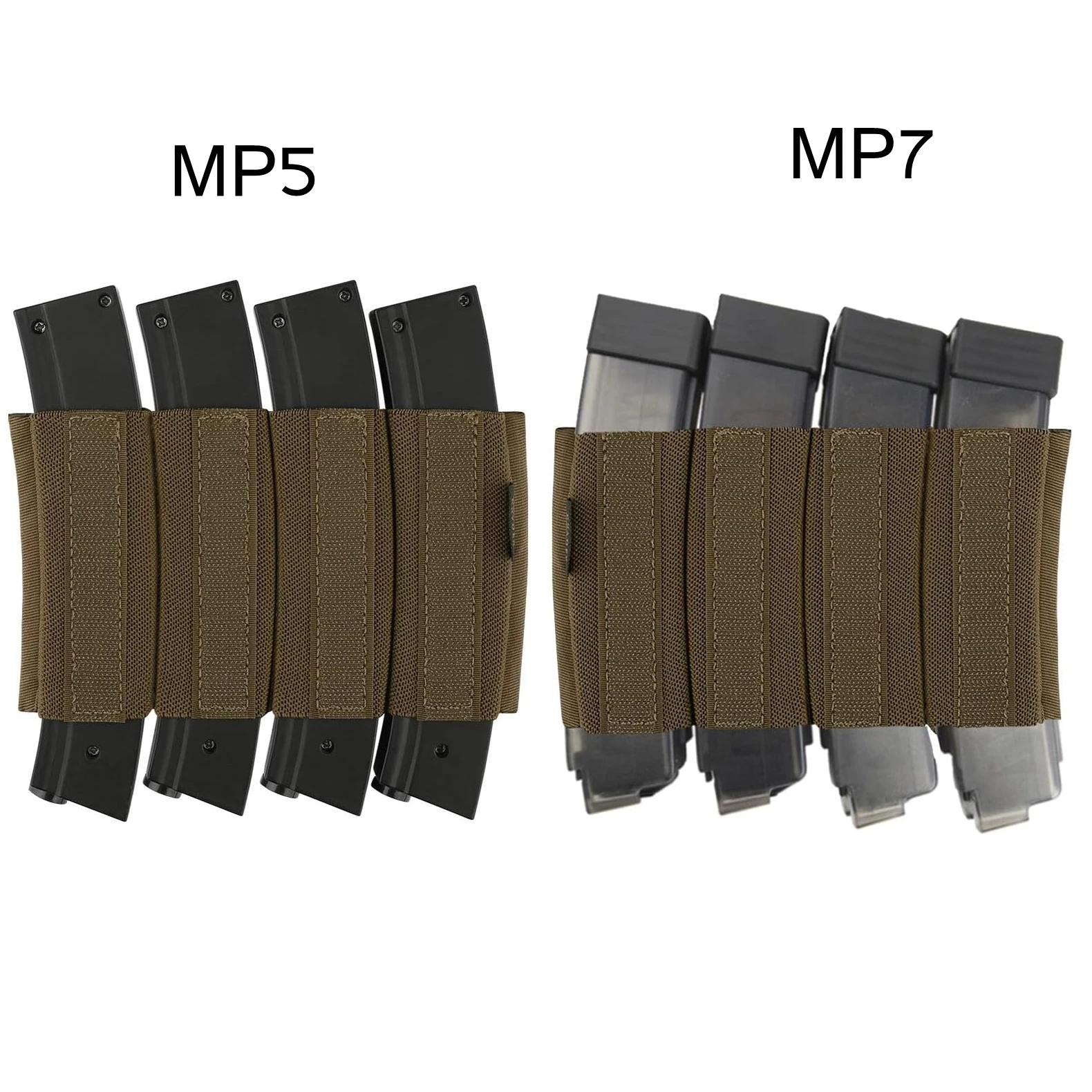 Portarrollos MP5/MP7 MOLLE con enganches para chaleco táctico