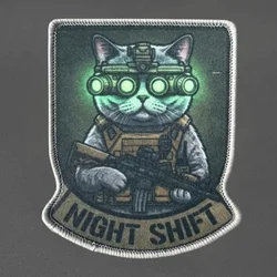 Parche táctico gato Night Shift moral con velcro para brazalete