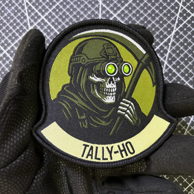 TALLY-HO Parche táctico moral calavera gancho y bucle mochila militar - imagen 3