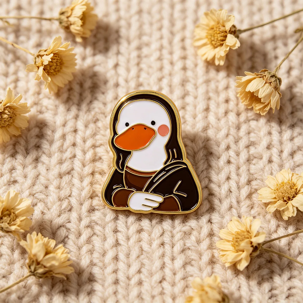 Pin de esmalte pato divertido en metal – broche para mochila - imagen 2