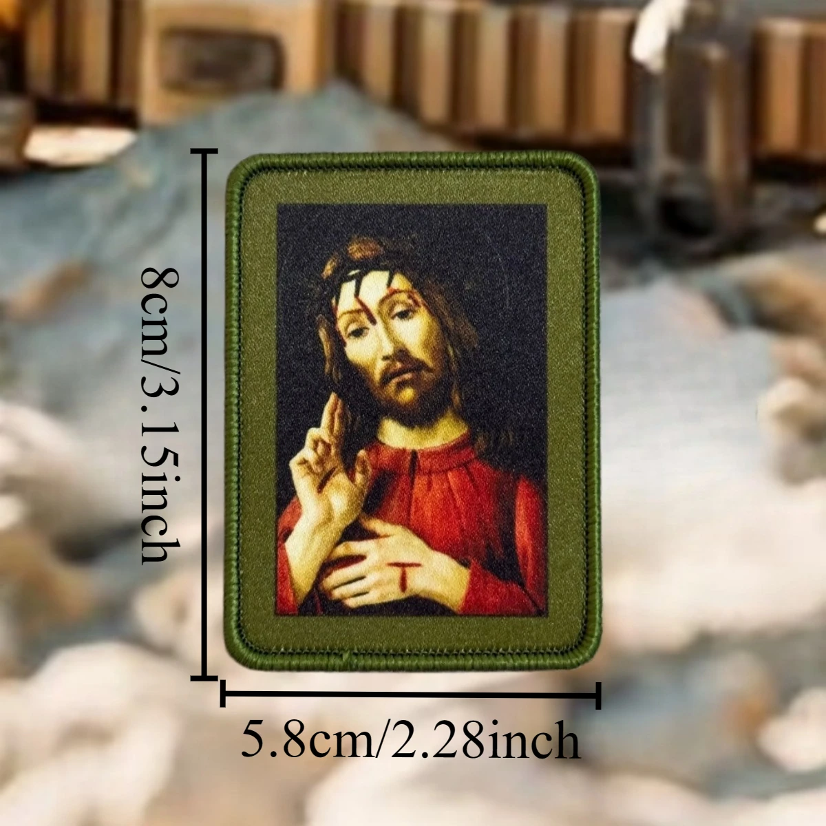 Parche táctico militar Cristo resucitado gancho y bucle para ropa - imagen 2