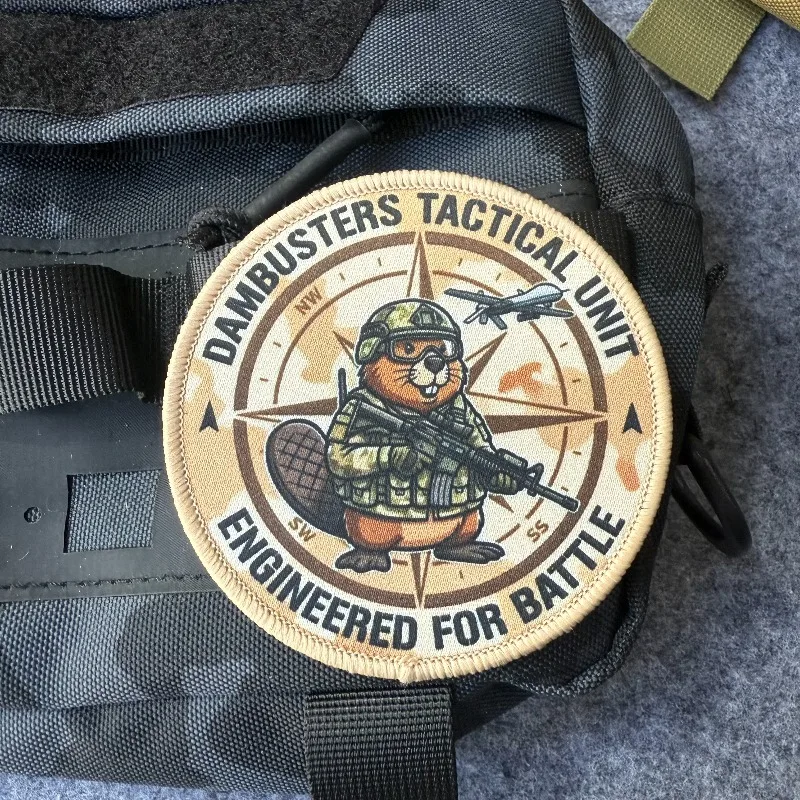 Parche táctico Beaver Soldier con velcro para chaqueta y mochila