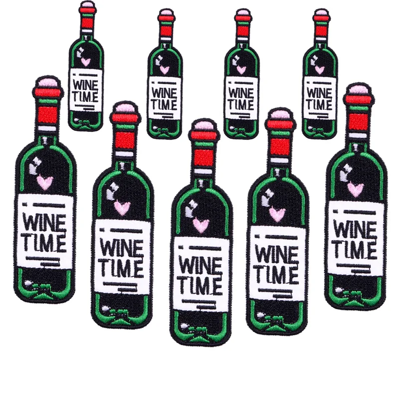 Parche bordado botella vino tinto – Pack 10 unidades para chaqueta]!d~[] - imagen 5