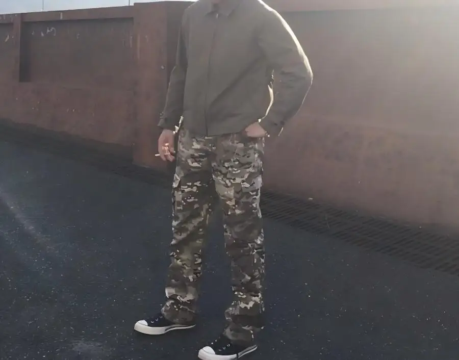 Pantalones tácticos camuflaje americano estilo retro pierna recta - imagen 4