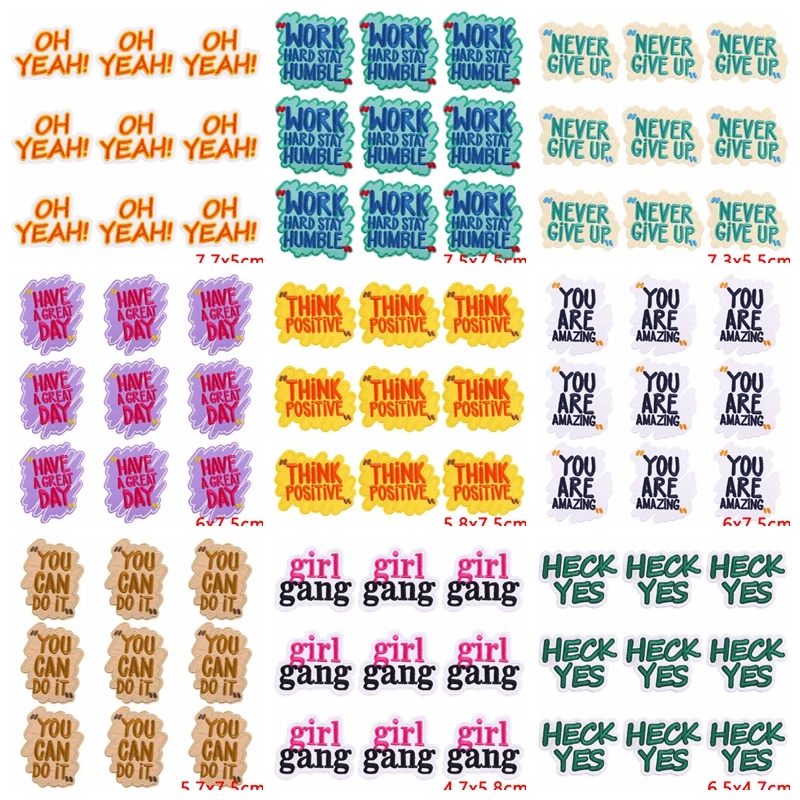 Parche de dibujos animados con letras y colores vivos