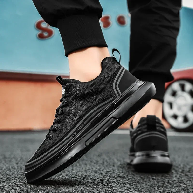 Zapatillas deportivas informales hombre cuero negro para exterior - imagen 5
